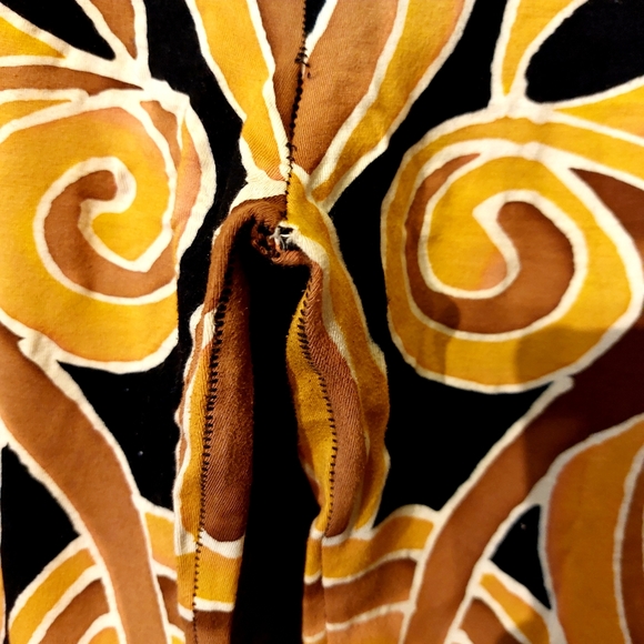 Vtg 90s One of a kind, psychedelic batik dyed spandex flares, size L, EUC - Picture 5 of 8